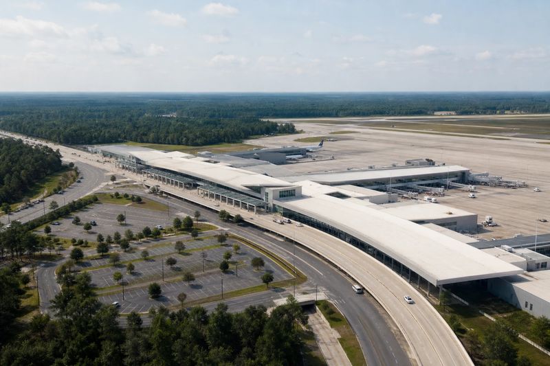 Aircraft at the gates of a terminal at George Bush Intercontinental Airport in Houston
