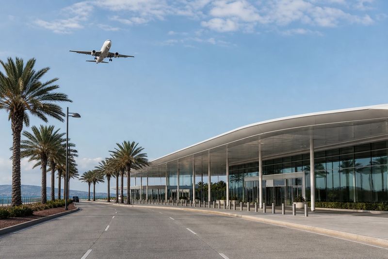 Terminal buildings and parking structures inside the central terminal area at Los Angeles International Airport